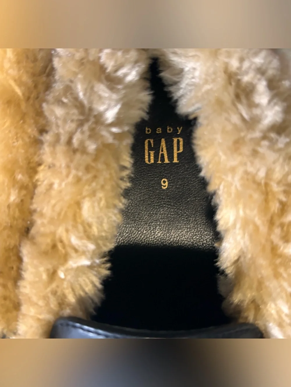 Baby Gap Toddler Faux Fur Loafers Black Kids Girls Size 9